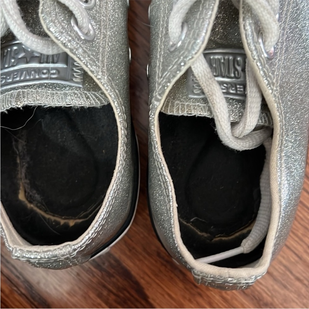Converse Silver Metallic Low-Top Sneakers - Women's - Picture 9 of 9